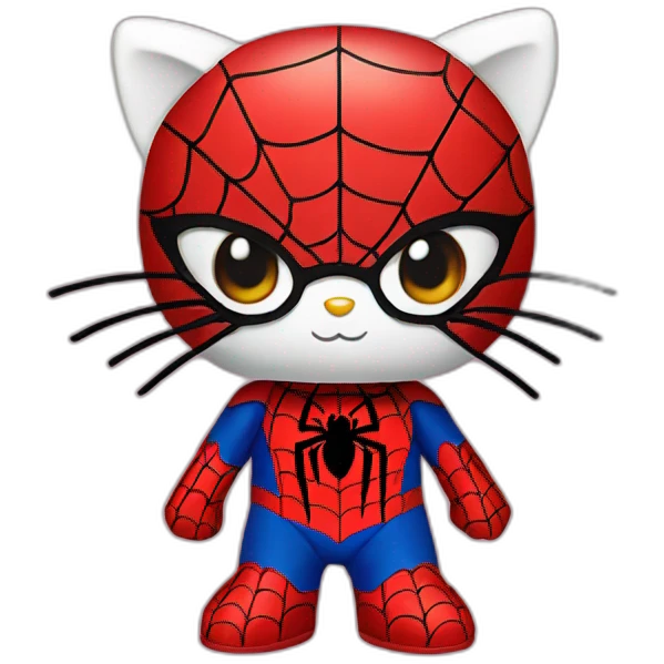 Hello kitty with a spider man cap emoji