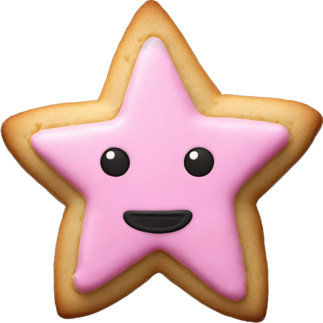 Star shaped cookie with pink icing  emoji
