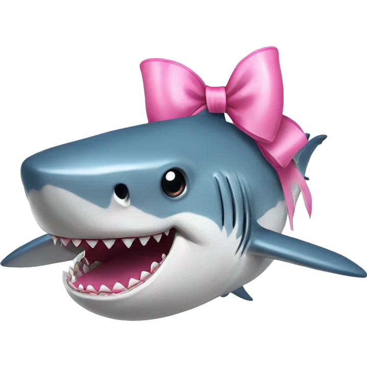 A shark with a pink bow  emoji