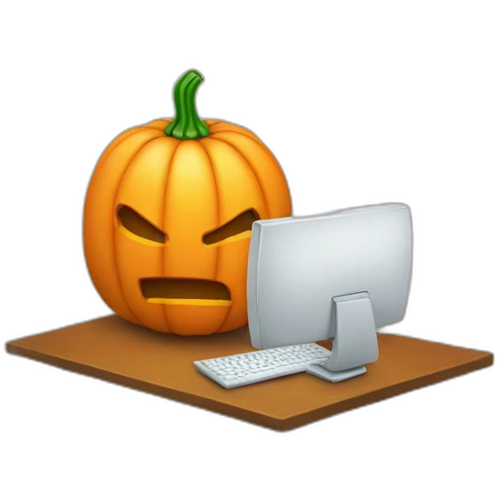 Pumkin with computer emoji