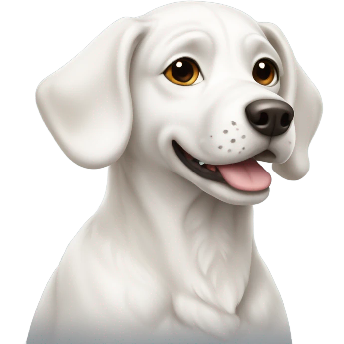 White dog with grayish brown spots emoji
