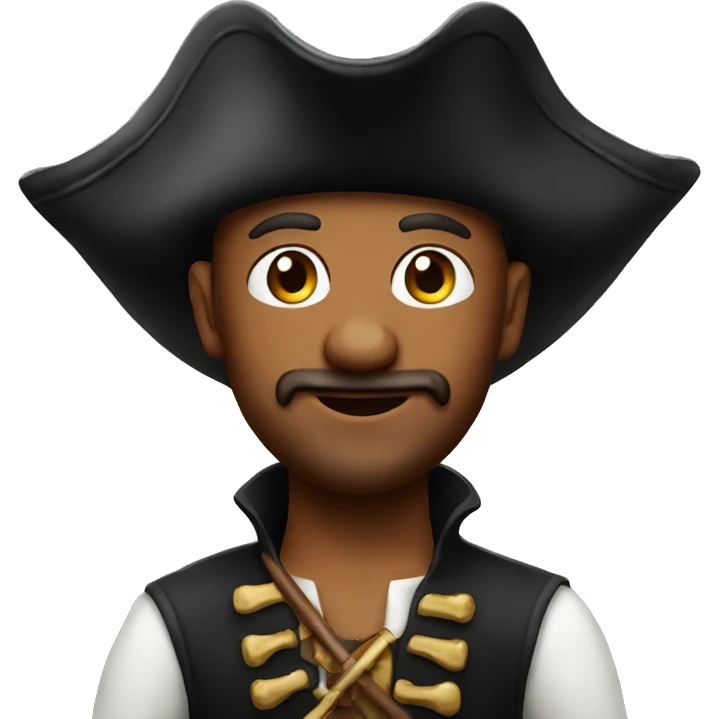 Pirate wearing a cake as a hat emoji