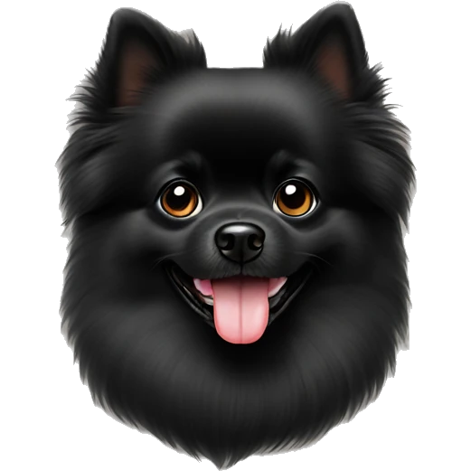 black German Pomeranian shows tongue emoji