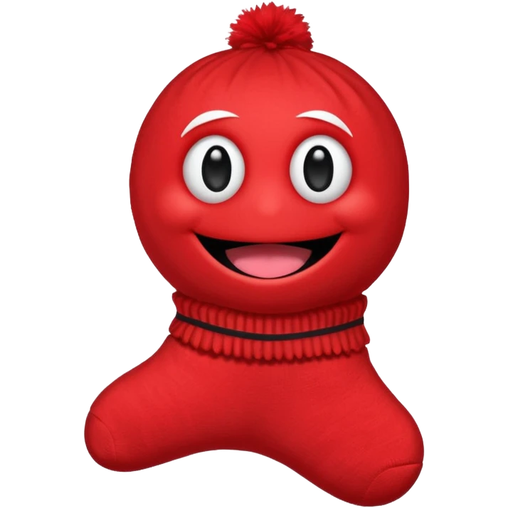 cute sock puppet, button eyes, chibi emoji