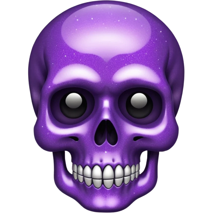 Glitter purple flat skull emoji