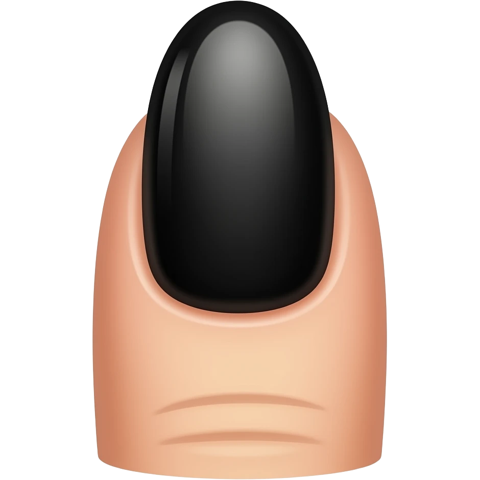 Middle finger black nails emoji