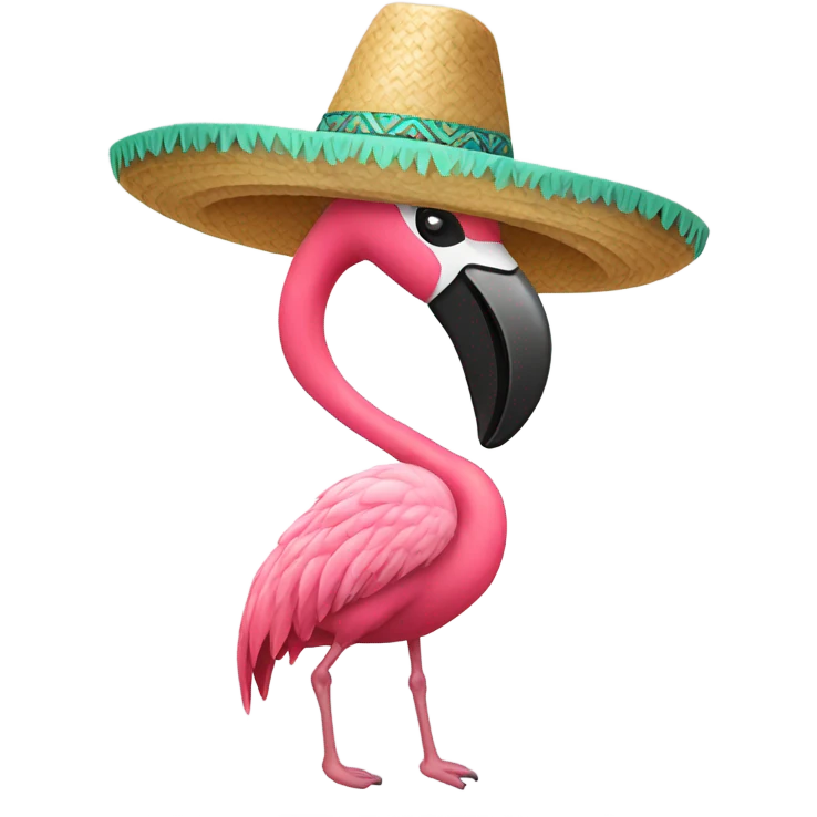 Flamingo with a sombrero  emoji
