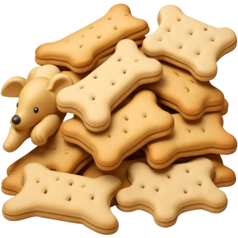a small pile of animal crackers, simple, clear emoji