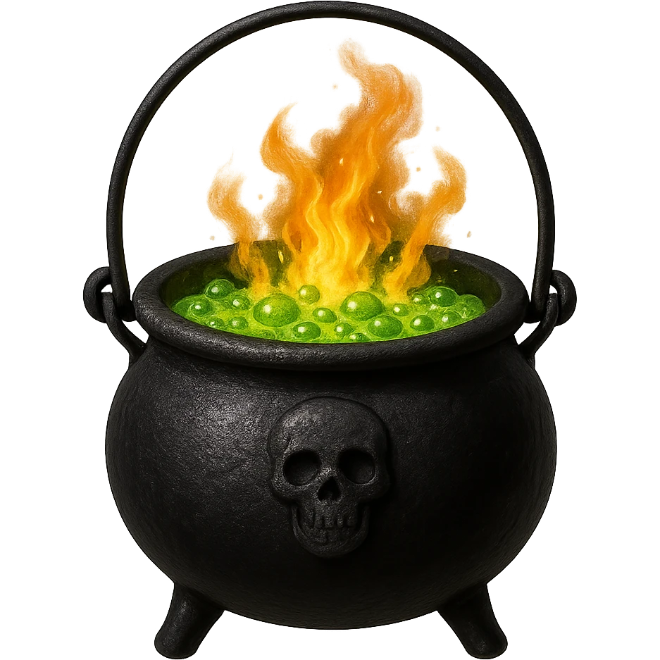 Halloween cauldron. remove background  emoji