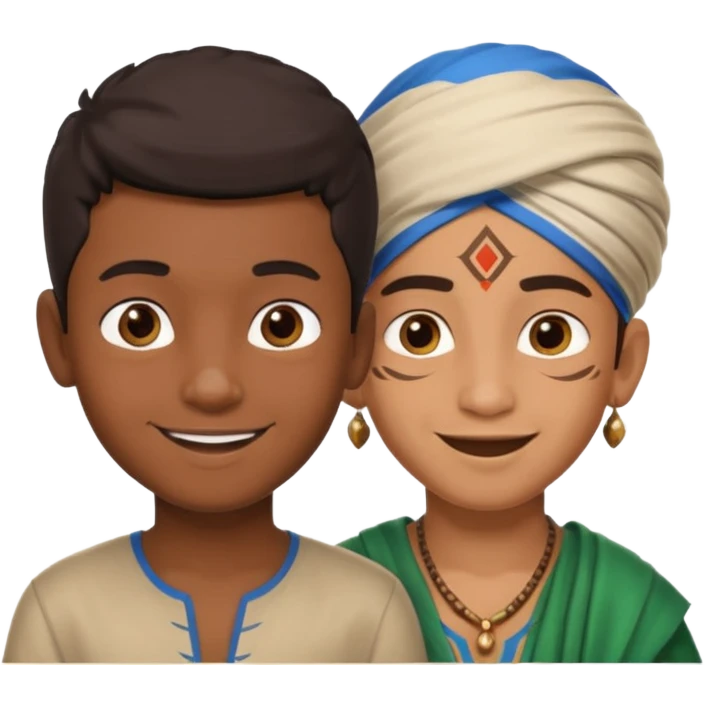 Black boy and indian emoji