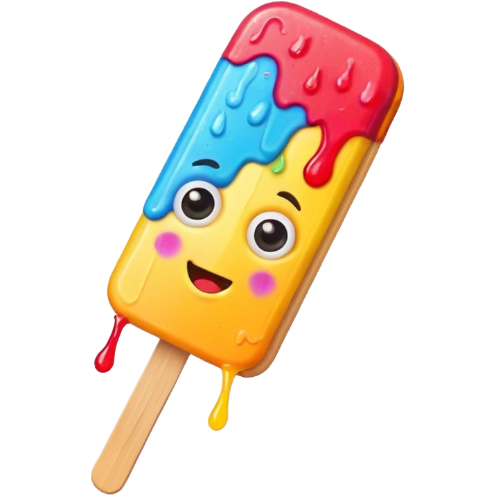 popsicle with accessories and eyes emoji