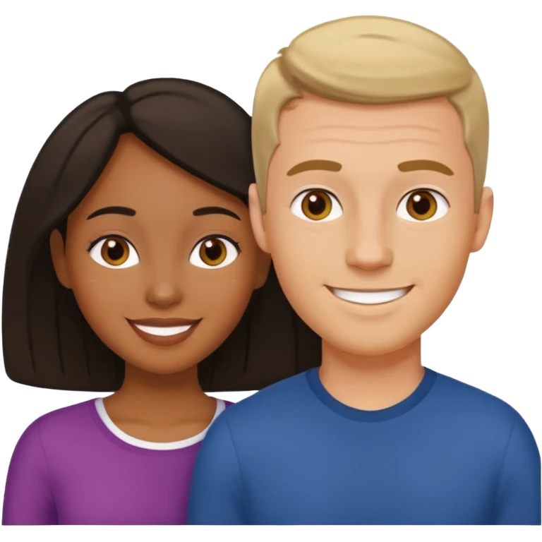 mixte couple black girl , white italian style man emoji