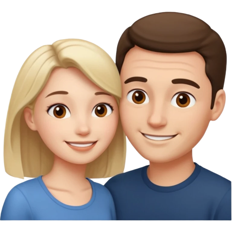 Man head against woman head in front of each other emoji