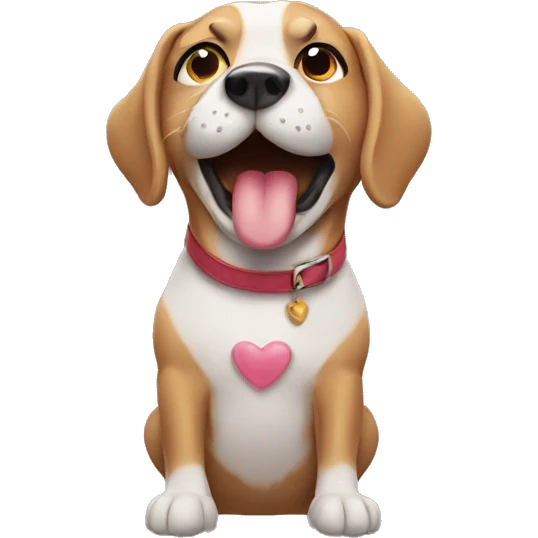 Dog blowing kiss emoji