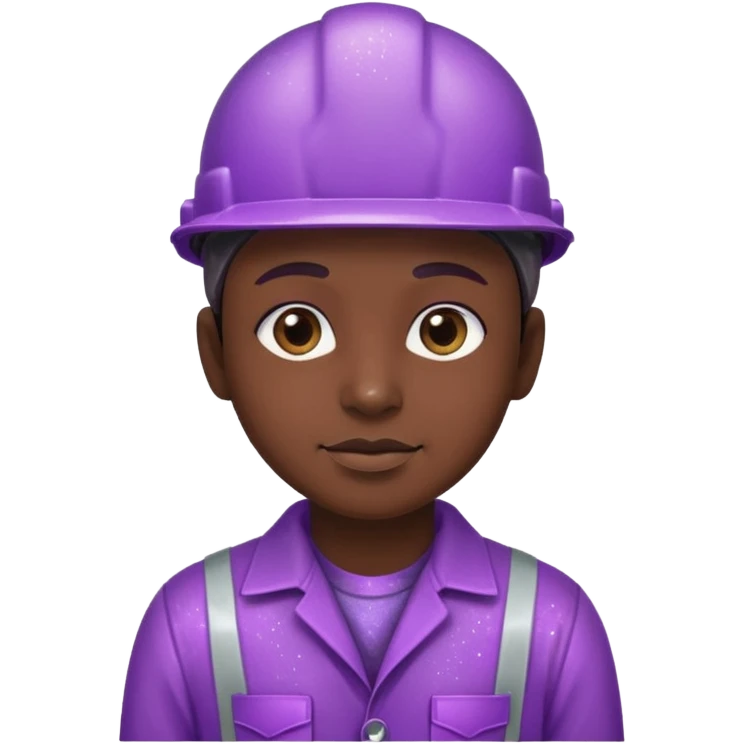 industrial worker wearing purple glittery clothes emoji