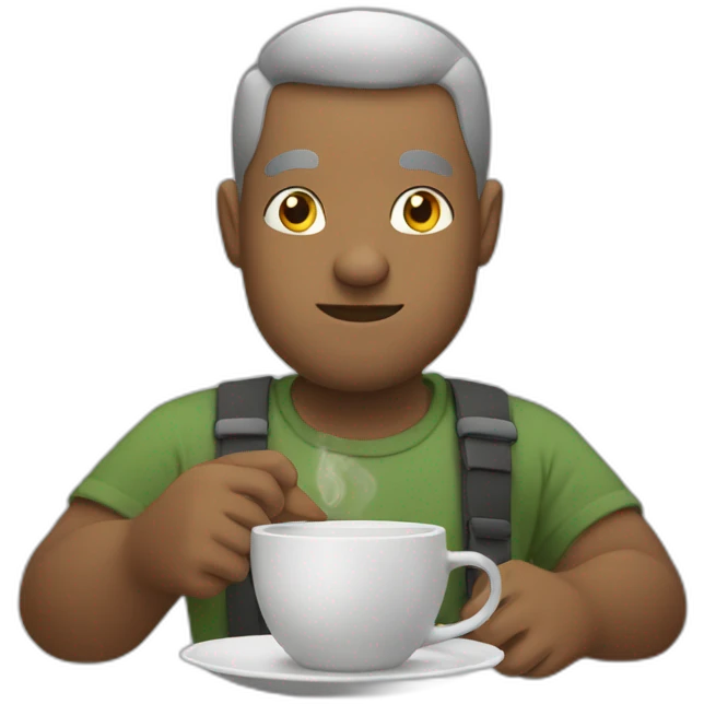 a pebble drinking tea emoji