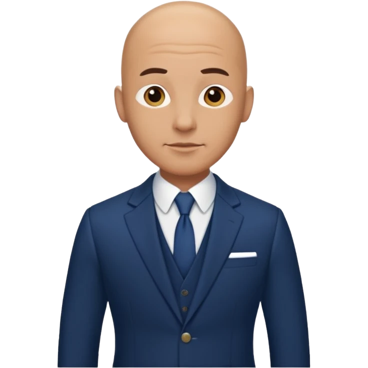 bald man in suit emoji