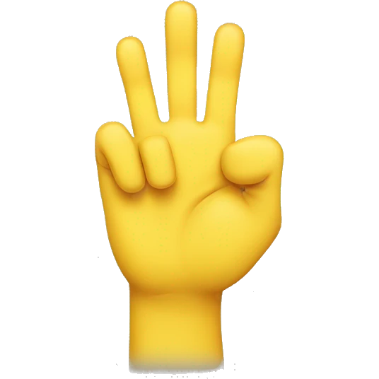 Normal Yellow hand with thumb pinky and ringer finger pointing up emoji