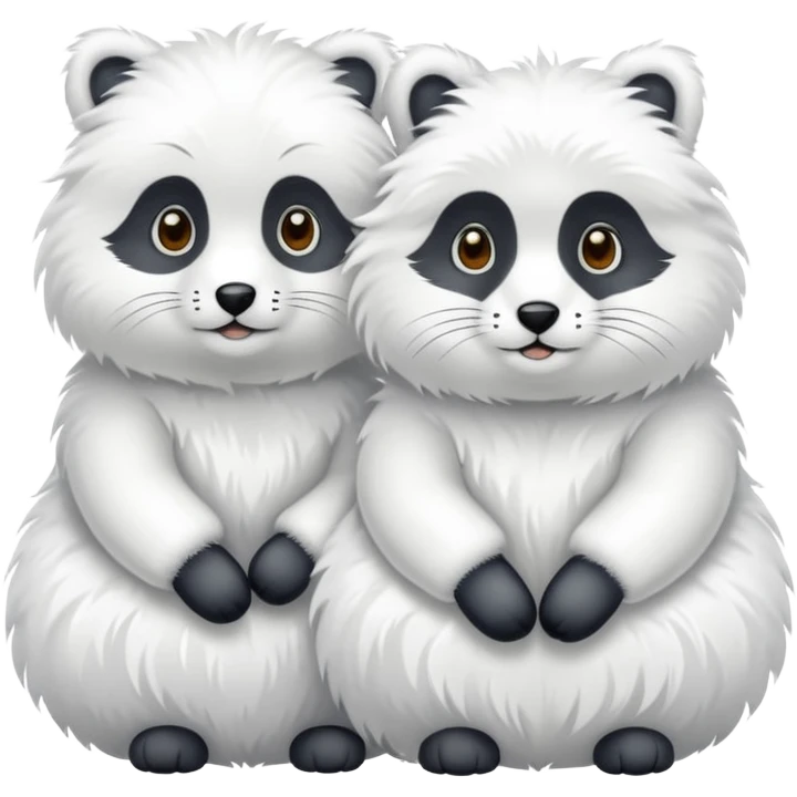 deux animaux russes sous la neige emoji