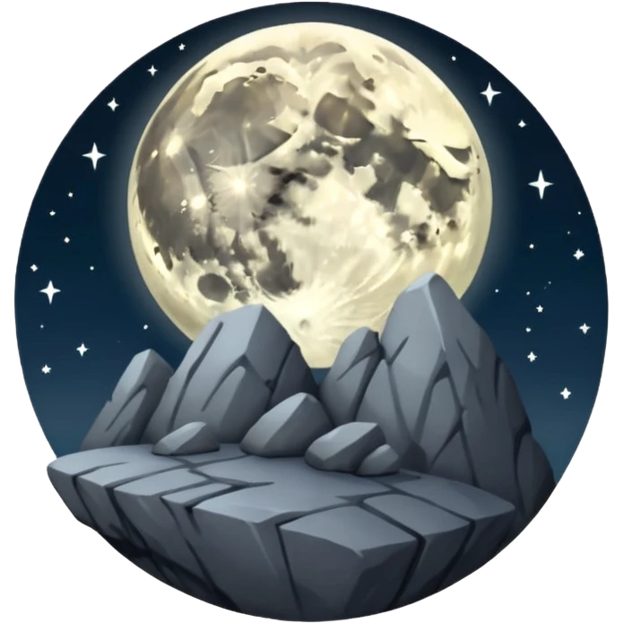 Rock and moon🌝 emoji