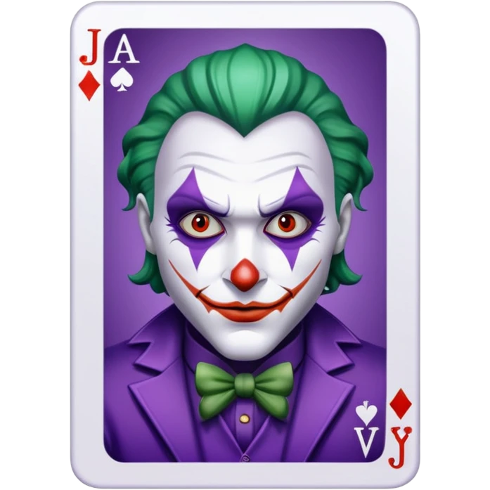 Glitter Purple and White Joker Gangster Card emoji