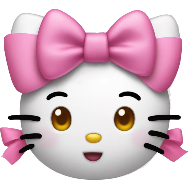Hello kitty with a pink ribbon blowing kiss  emoji
