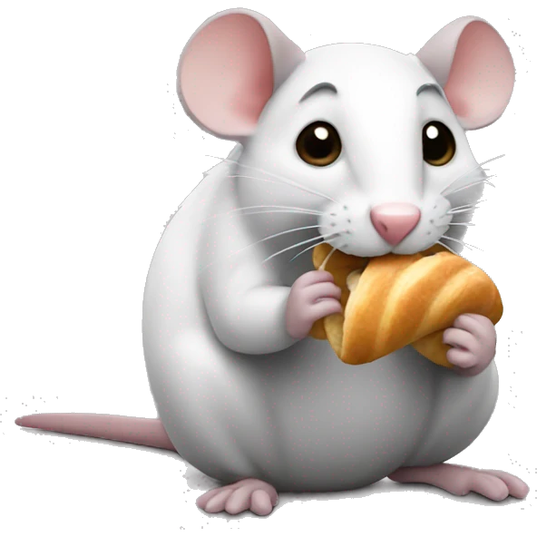 rat eating croissant emoji