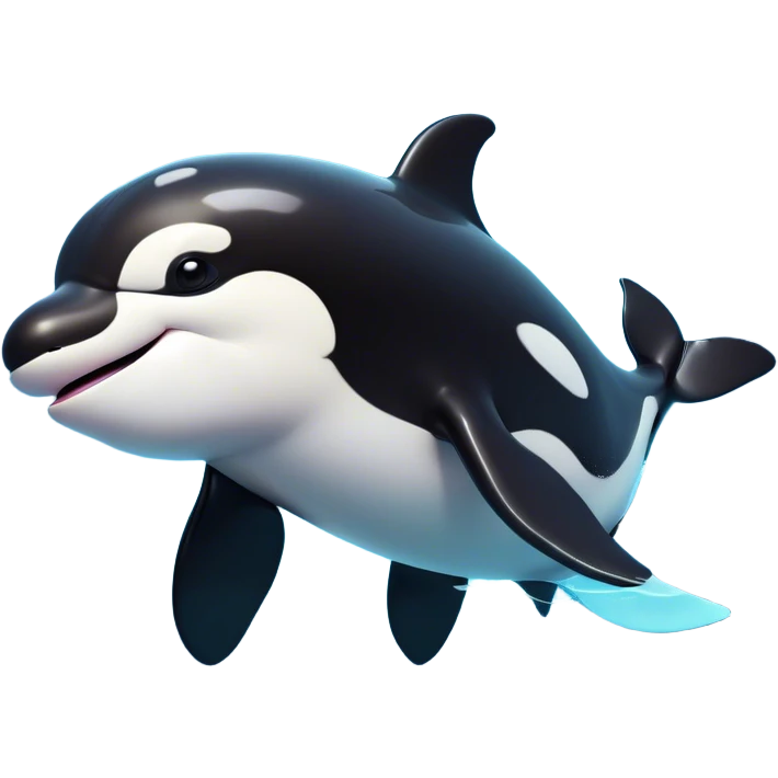 Cinematic Comical orca Portrait Emoji, Head tilted dramatically with an exaggeratedly shocked expression, featuring a sleek black-and-white body with wide, comically expressive eyes full of playful disbelief and animated flippers, Simplified yet hilariously expressive features, highly detailed, glowing with a slightly sassy oceanic glow, high shine, dramatic yet playful, stylized with an air of cheeky marine mischief, soft glowing outline, capturing the essence of a meme-worthy orca that looks ready to make waves with its hilariously dramatic antics! emoji