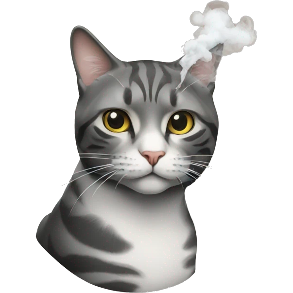 Realistic cat smoking emoji