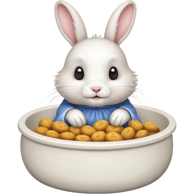 ‏ארנב מקפיץ את קערת האוכל שלו emoji