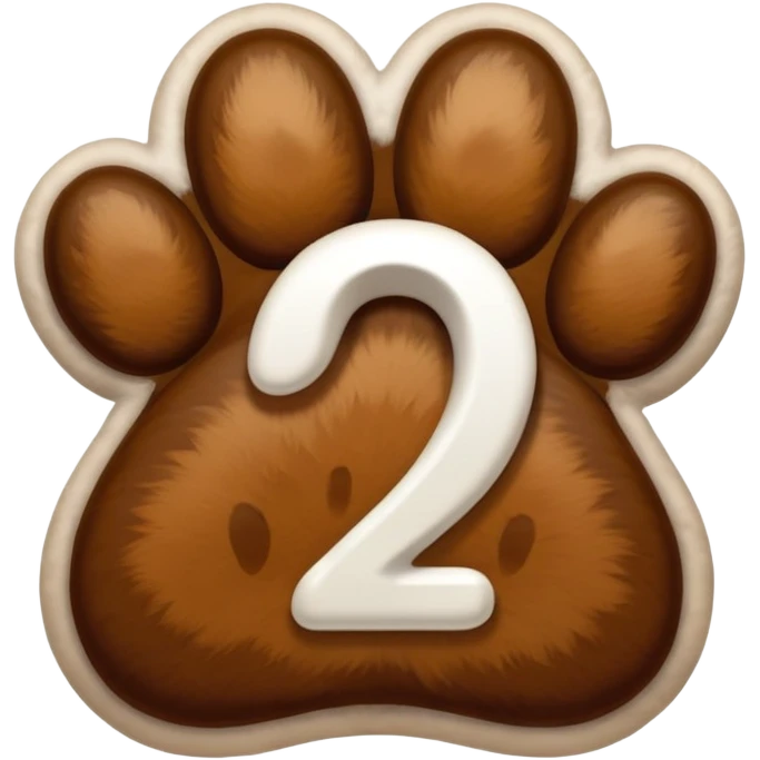 puppy paw print with number 12 inside emoji