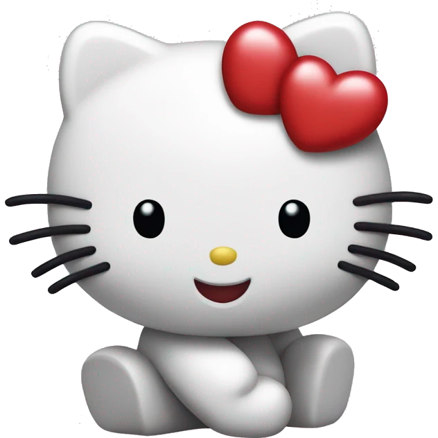 hello kitty with heart emoji