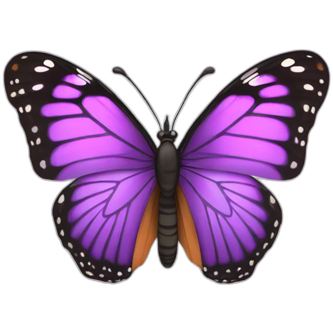 shiny purple monarch butterfly emoji