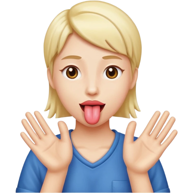 Tongue out with hands to the side emoji