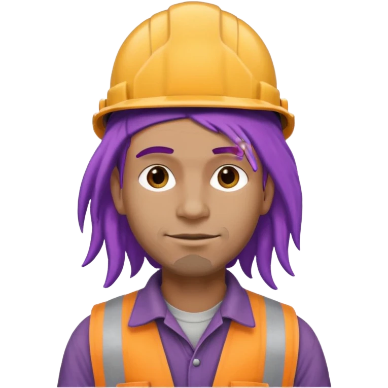 construction worker very dreadlocked purple haired man  emoji
