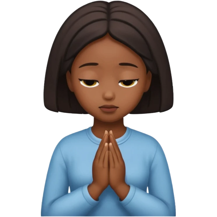 Faça uma menina orando negra  emoji