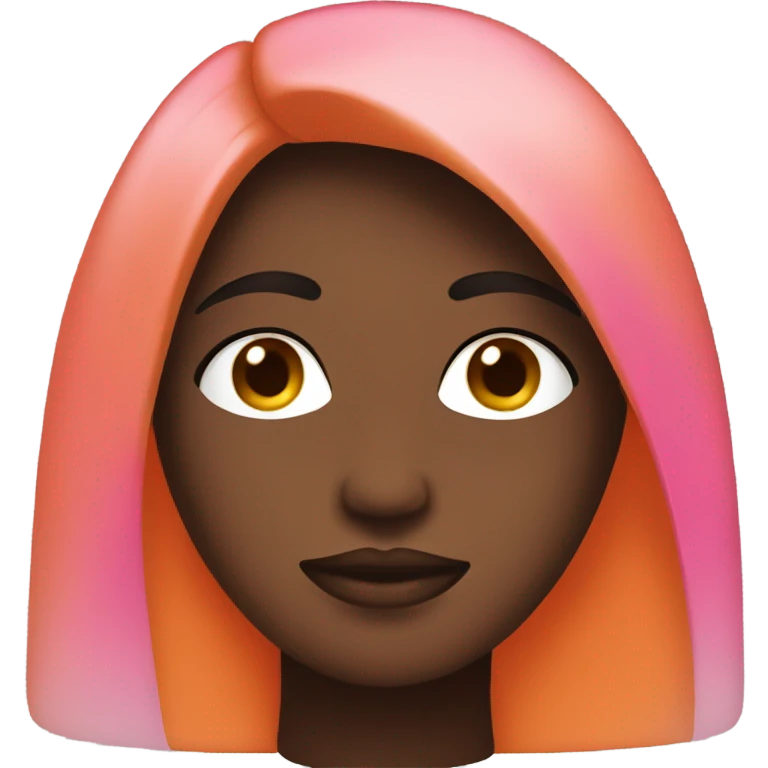 Ombré dark orange and pink head  emoji
