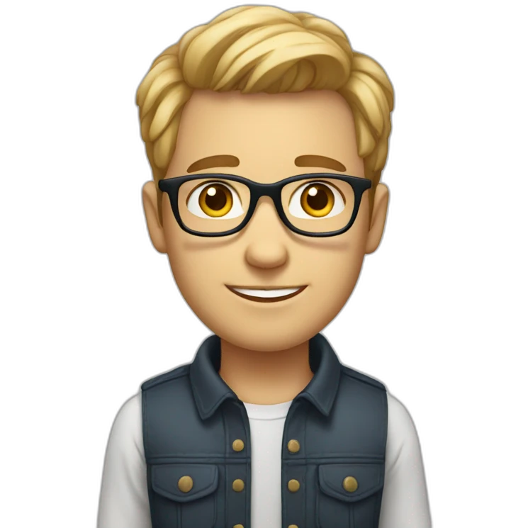 A very cute and young man white man, wearing specs emoji