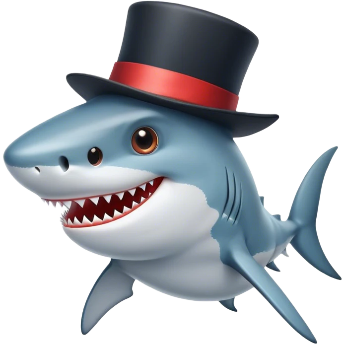 Shark with a top hat emoji