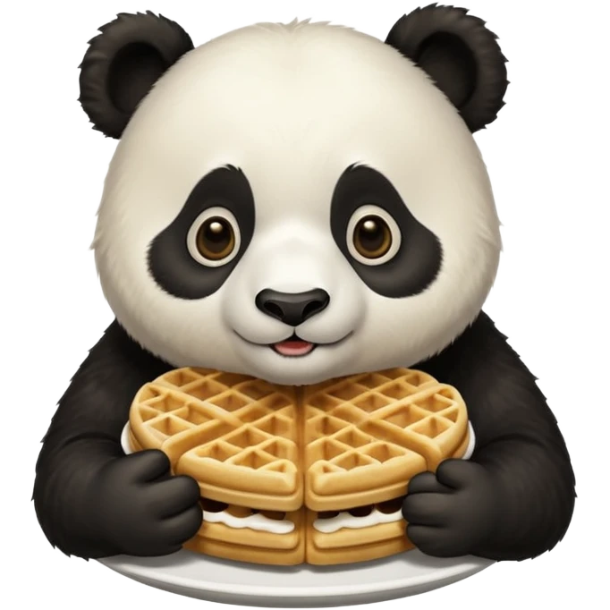 panda eating waffles emoji