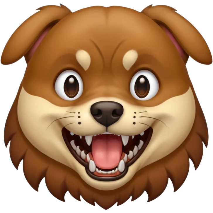 Dog bearing its teeth emoji