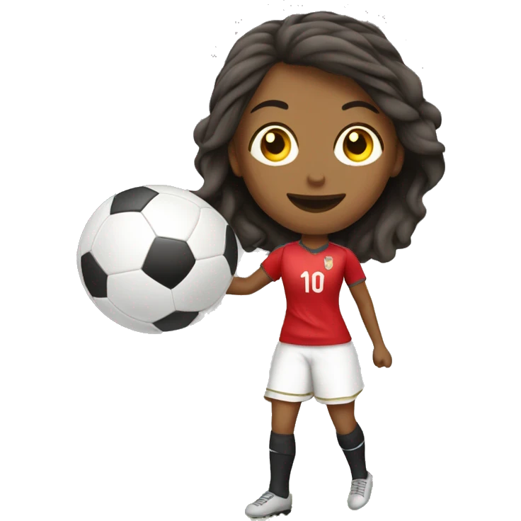 jugadora mujer de soccer pateando balón emoji