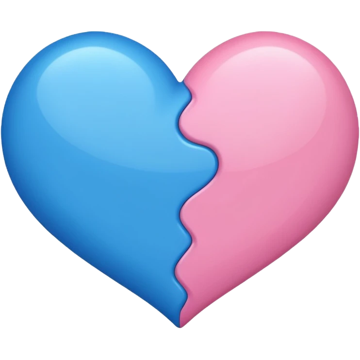 Blue and Pink mixed heart emoji