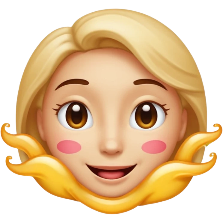 A single emoji that's feeling a whirlpool of happiness. Blushing and feeling in love. Grinning and smiling and making a kissy face. Something sweet and perfect to send to someone you love. Not a familiar love something deep and profound. Something unique. emoji