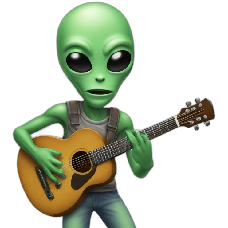 Un alien qui joue de la guitare emoji