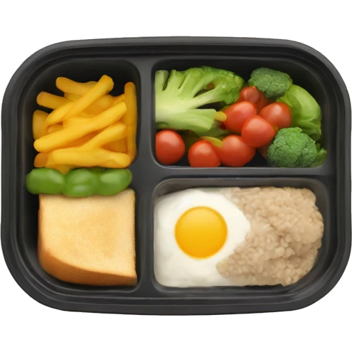 Meal in rectangle plastic container  emoji