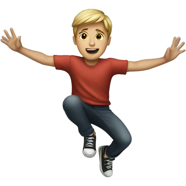 A boy doing a stunt emoji