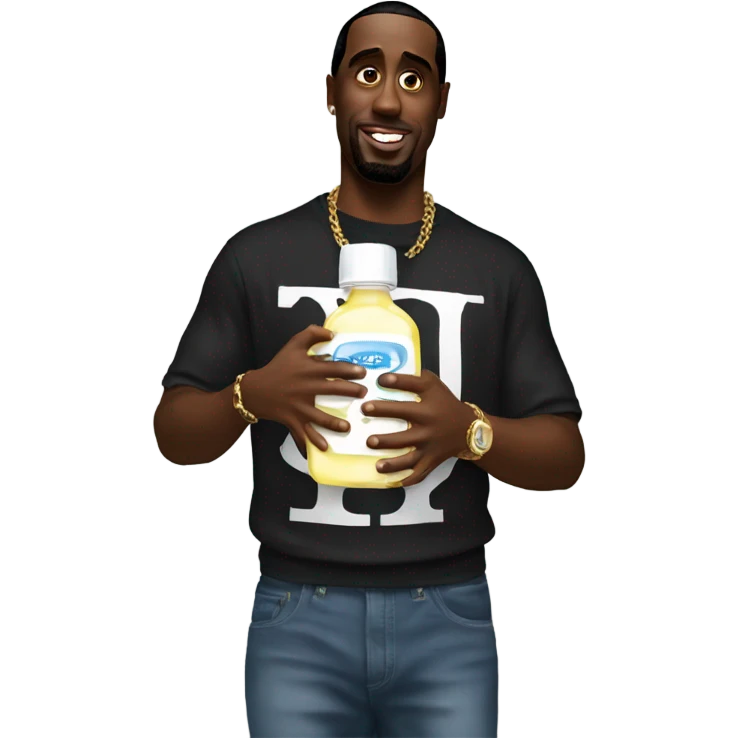 P Diddy holding baby oil emoji
