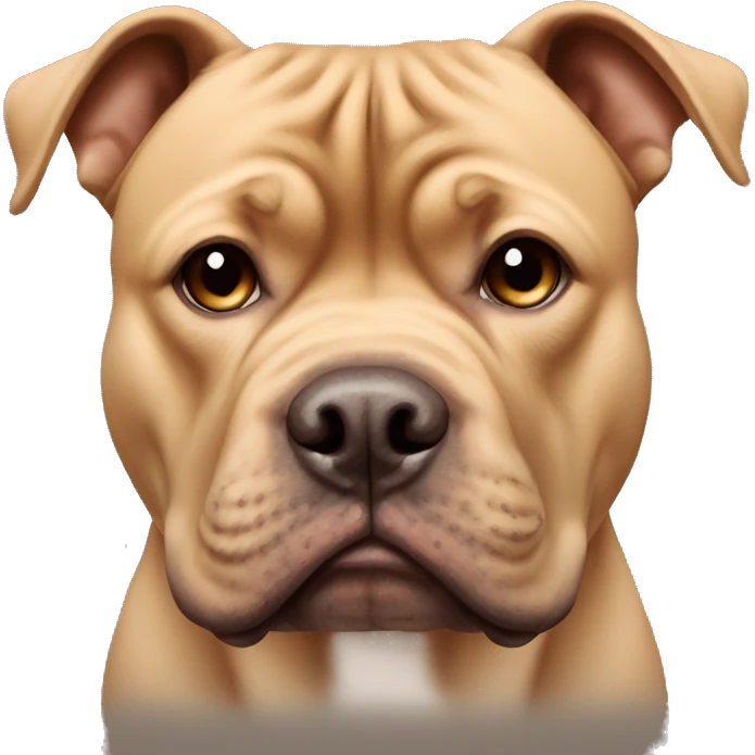 Light all brown American bully face emoji