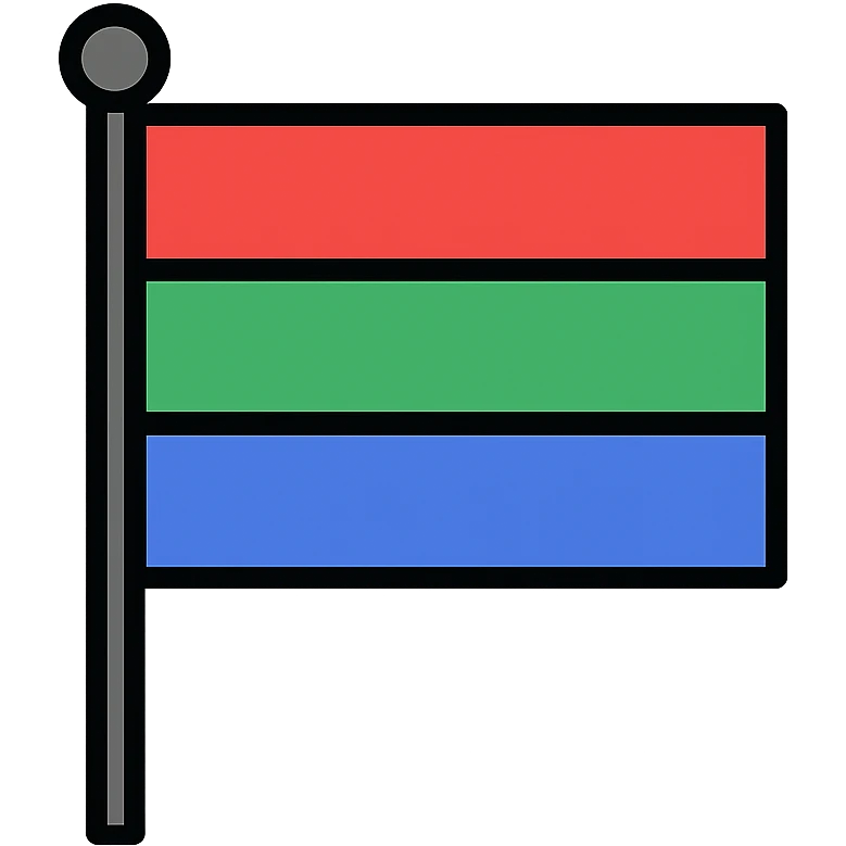Karelian nationalist flag, red, green, blue stripes, no text, flat icon style emoji